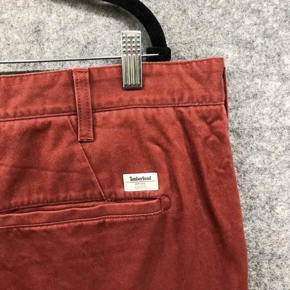 Timberland Chino Pants Mens Size‎ 38 Straight Leg Brown Flat Front Cotton
